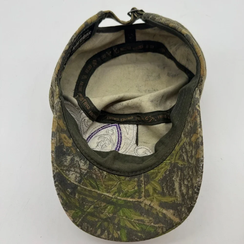 KBETHOS Mossy Oak Camo Fleur De Lis Rhinestone Cadet Hat Purple Adjustable Cap